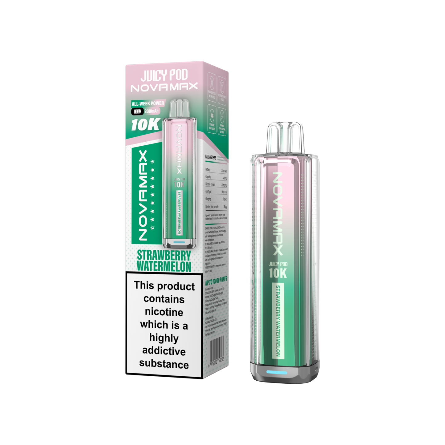 Buy Juicy Pod Novamax 10k Prefilled Pod Vape Kit Pack of 5 Strawberry Watermelon