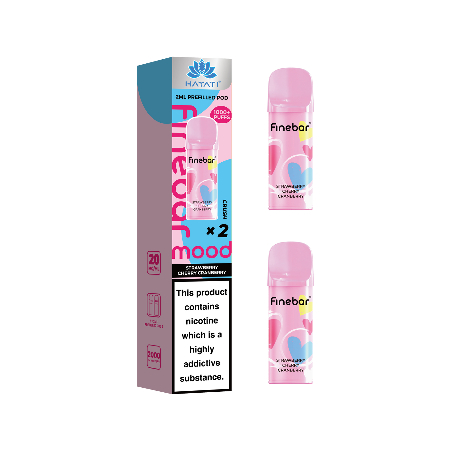 Buy Hayati Finebar Mood Refill Pods Box of 10 Strawberry Cherry Cranberry