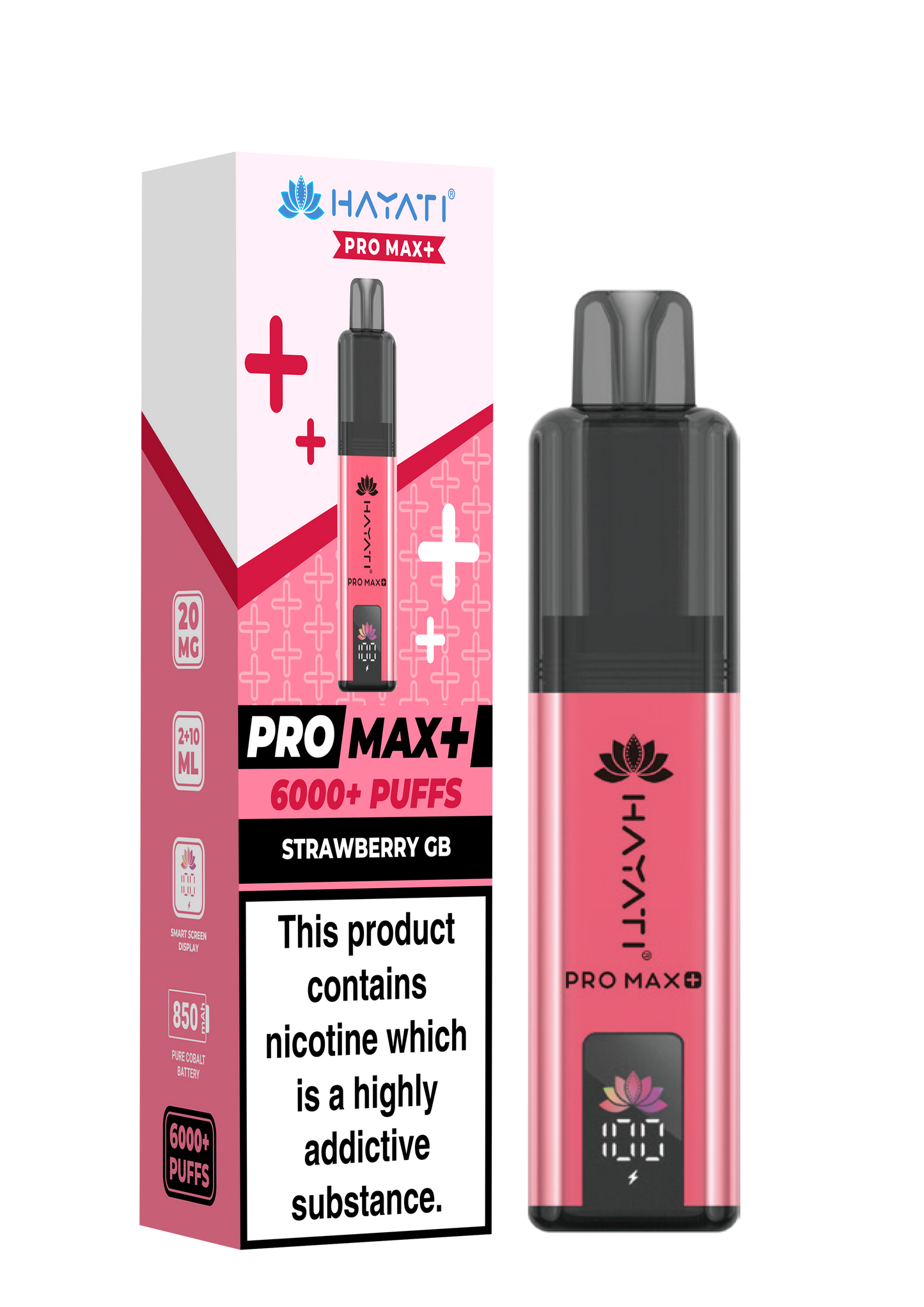 Buy Hayati Pro Max Plus 6000 Prefilled Vape Box of 5 Strawberry GB