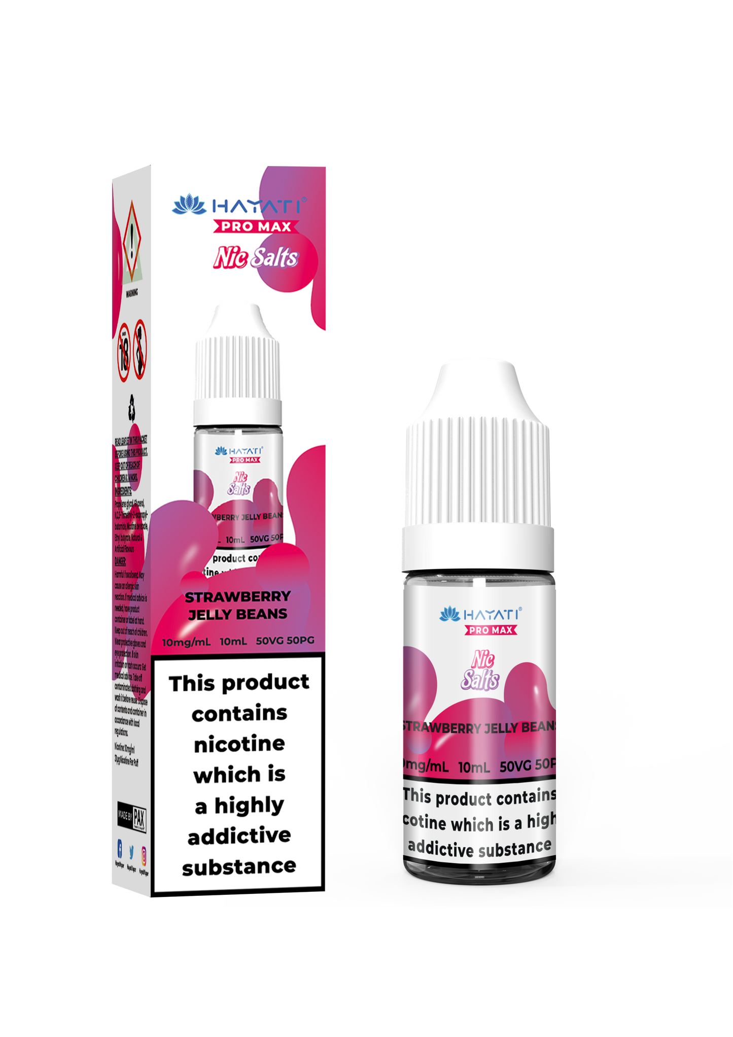 Buy Hayati Pro Max 10ml Nic Salt E-Liquid - Pack of 10 Strawberry Jelly Beans