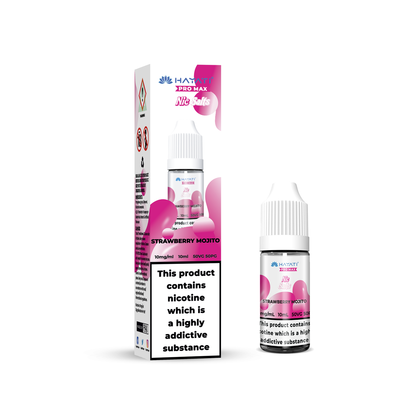 Buy Hayati Pro Max 10ml Nic Salt E-Liquid - Pack of 10 Strawberry Mojito