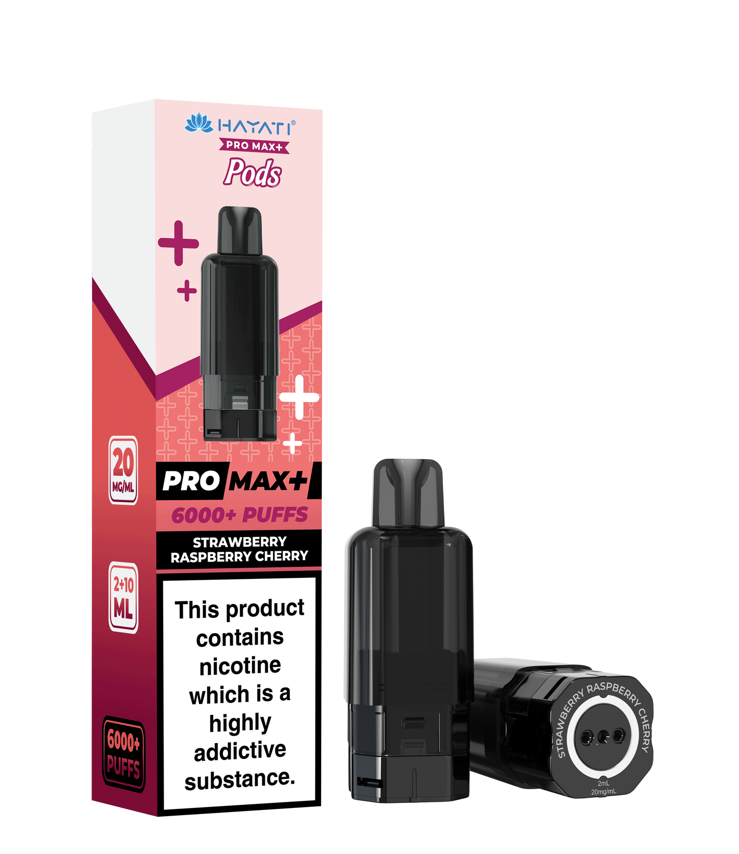 Buy Hayati Pro Max Plus 6000 Prefilled Pods Box of 5 Strawberry raspberry cherry 20mg