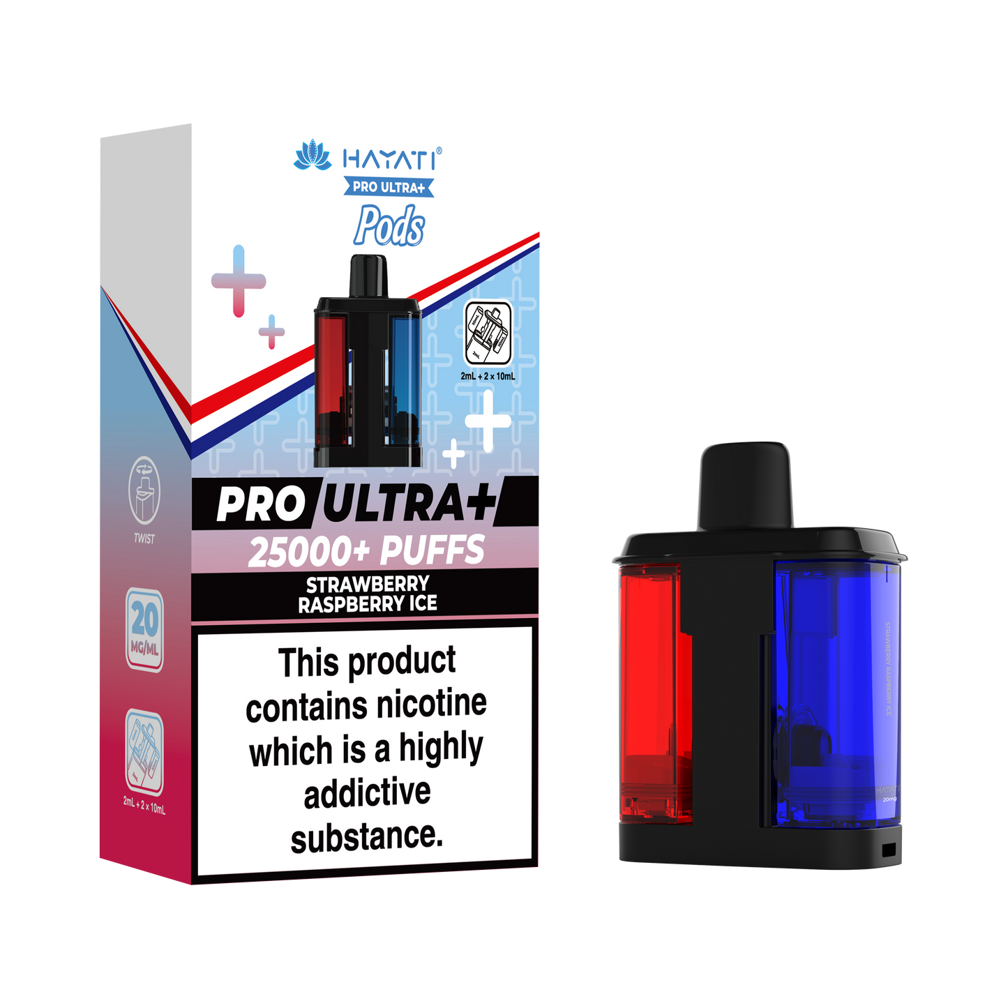 Buy Hayati Pro Ultra Plus 25k Prefilled Pods Pack of 5 Strawberry Raspberry Ice