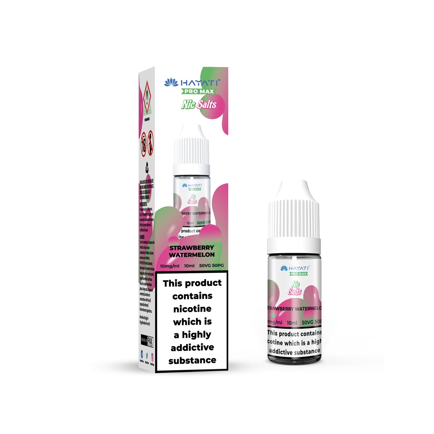 Buy Hayati Pro Max 10ml Nic Salt E-Liquid - Pack of 10 Strawberry Watermelon