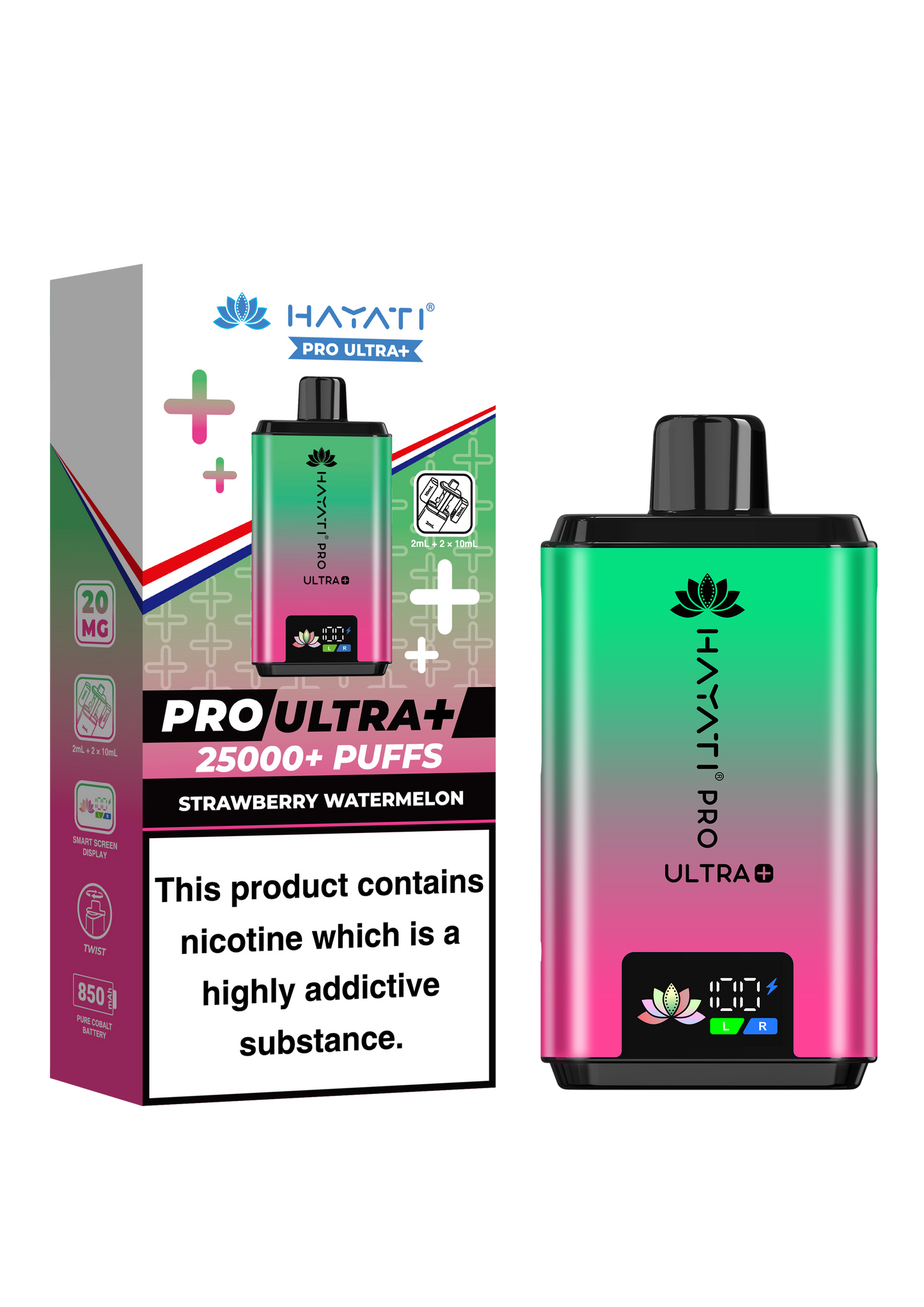 Buy Hayati Pro Ultra Plus 25k Prefilled Vape Kit Box of 5 Strawberry Watermelon