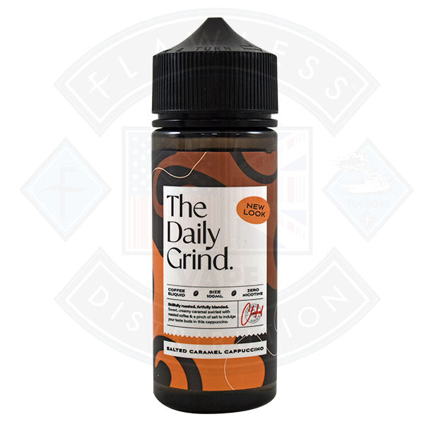 Buy The Daily Grind Salted Caramel Cappuccino (New Look) 0mg 100ml Shortfill