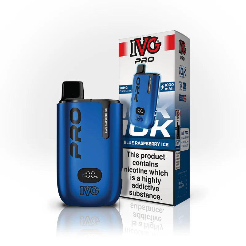 Buy IVG Pro 10K Prefilled Vape Pod Kit Box of 5 Blue Raspberry