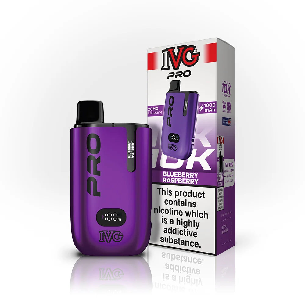 Buy IVG Pro 10K Prefilled Vape Pod Kit Box of 5 Blueberry Raspberry