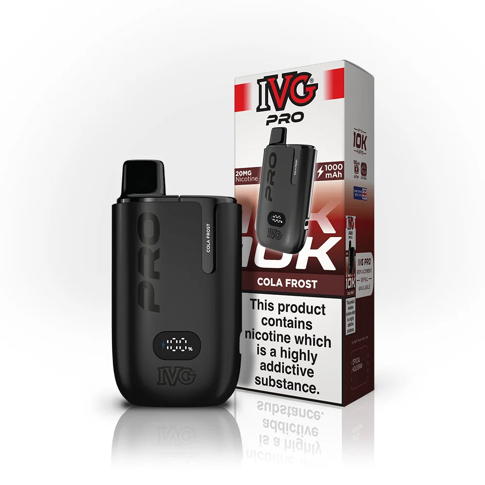 Buy IVG Pro 10K Prefilled Vape Pod Kit Box of 5 Cola Frost