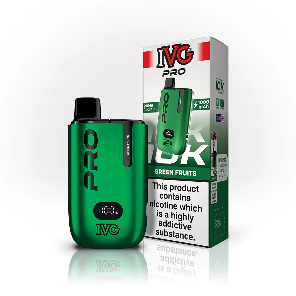Buy IVG Pro 10K Prefilled Vape Pod Kit Box of 5 Green Fruits