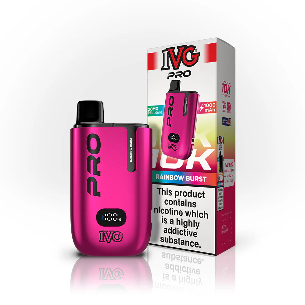Buy IVG Pro 10K Prefilled Vape Pod Kit Box of 5 Rainbow Burst