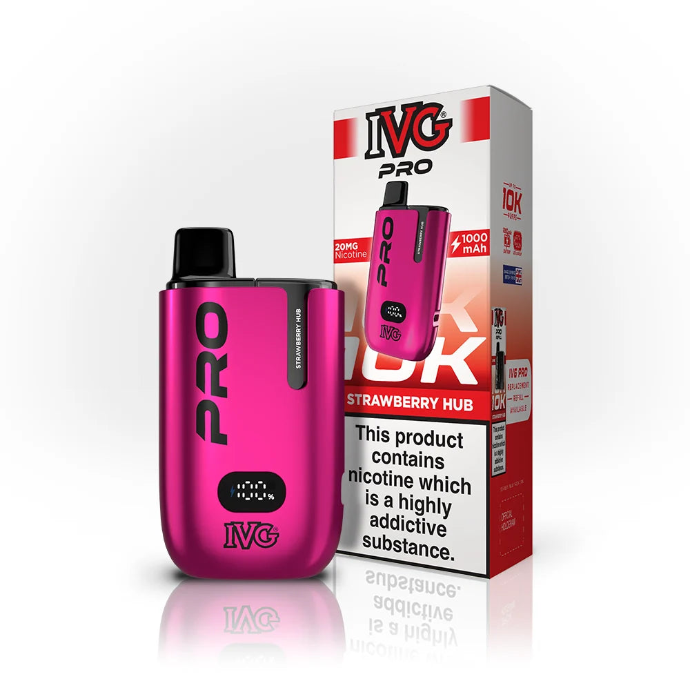 Buy IVG Pro 10K Prefilled Vape Pod Kit Box of 5 Strawberry Hub