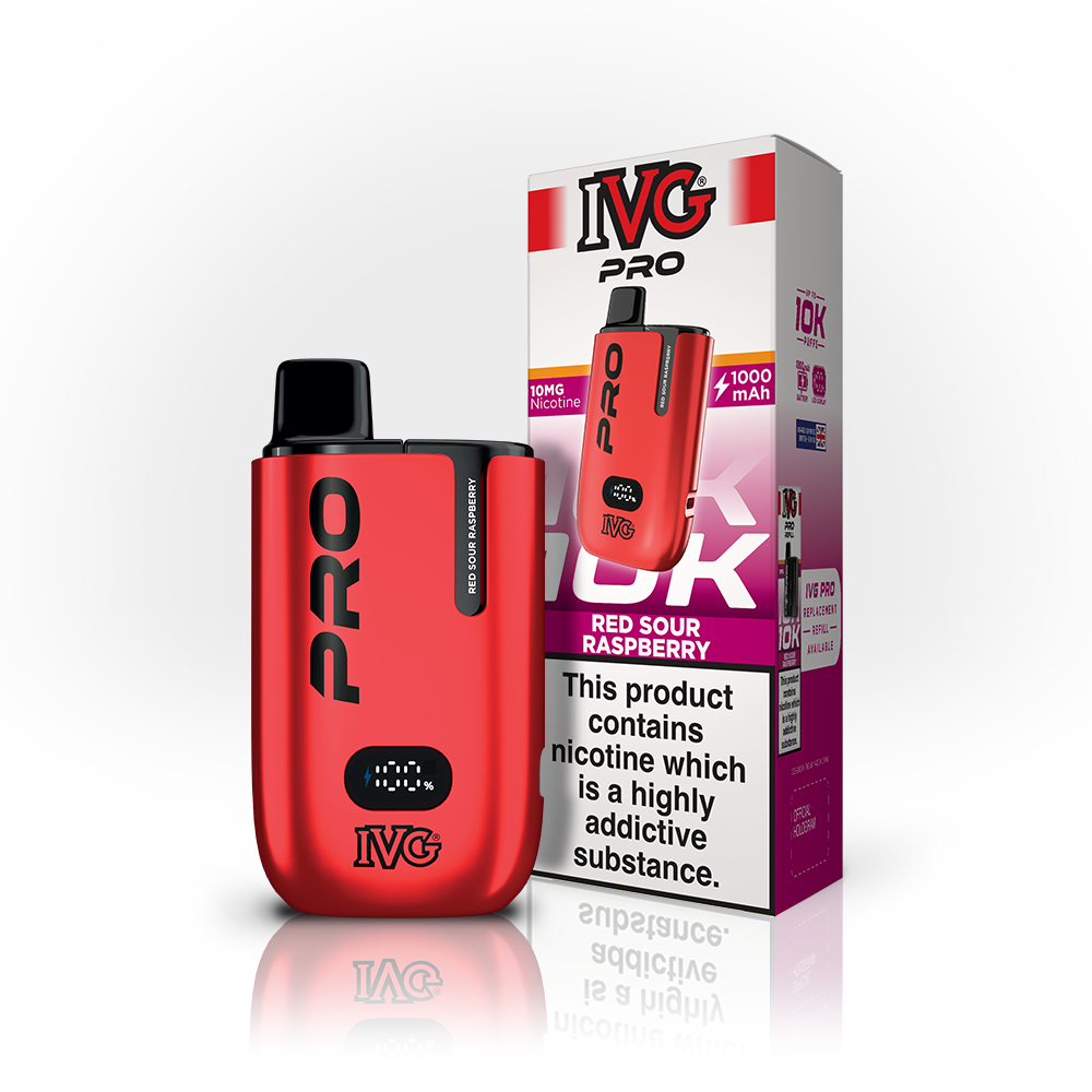 Buy 10MG IVG Pro 12 Prefilled Vape Pod Kit Box of 5 Red Sour Raspberry