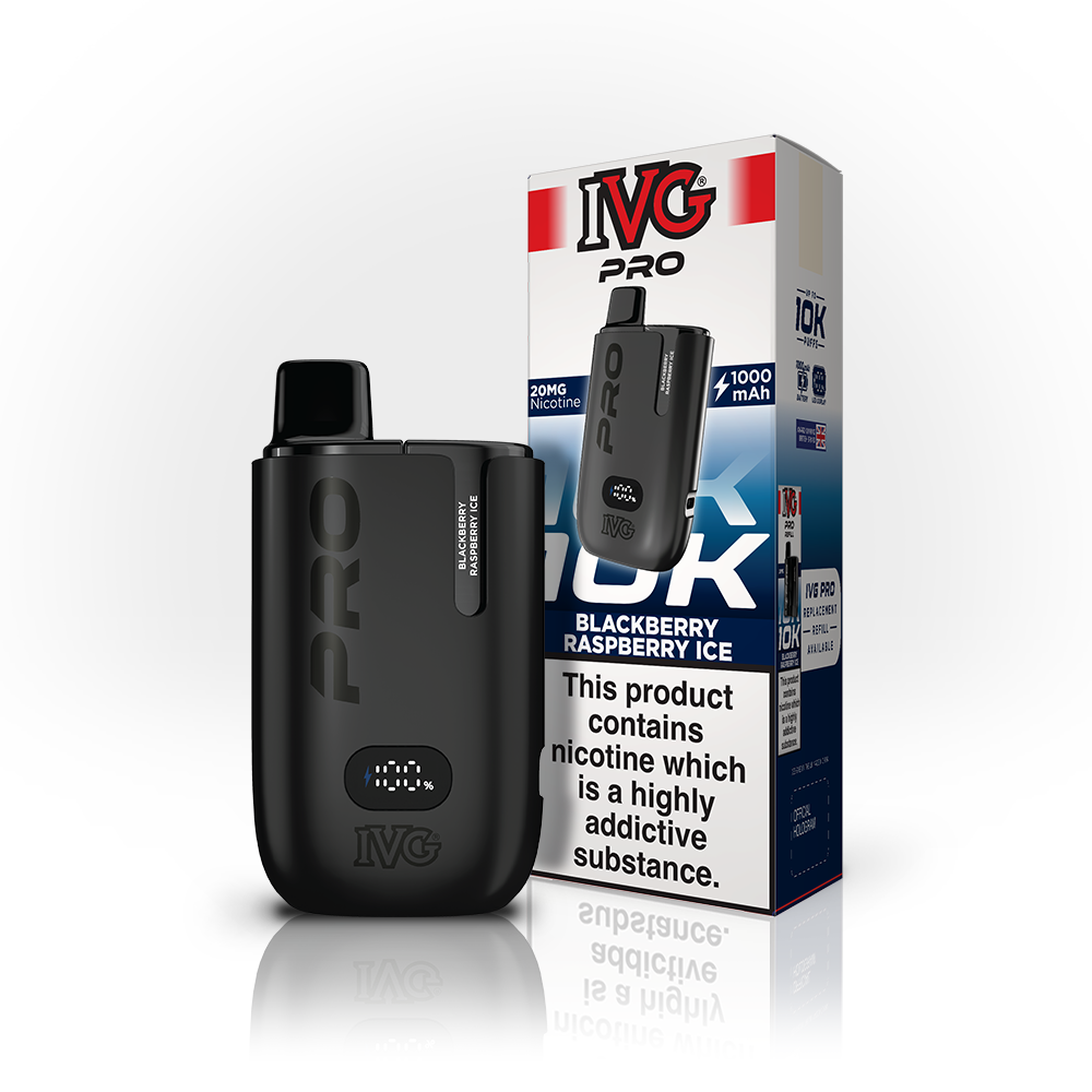 Buy IVG Pro 10K Prefilled Vape Pod Kit Box of 5 Blackberry Raspberry Ice