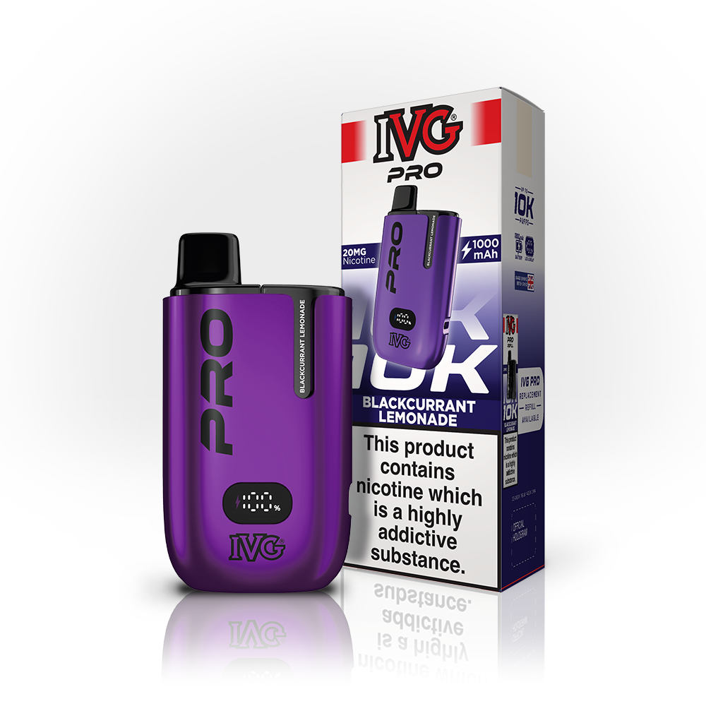 Buy IVG Pro 10K Prefilled Vape Pod Kit Box of 5 Blackcurrant Lemonade