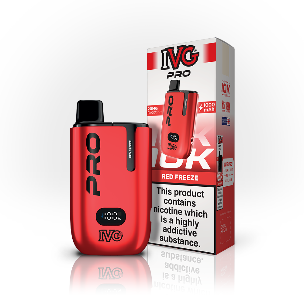 Buy IVG Pro 10K Prefilled Vape Pod Kit Box of 5 Red Freeze