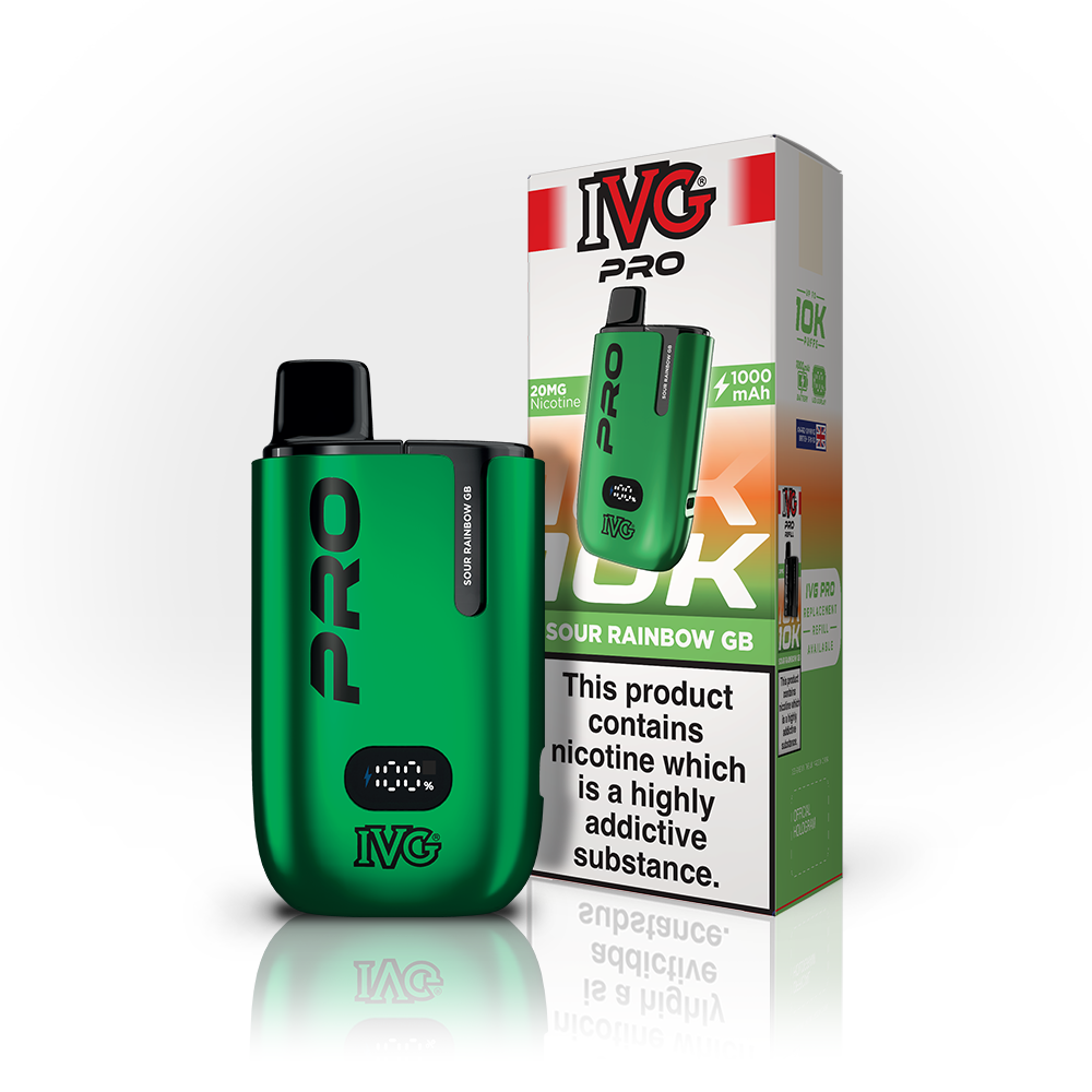 Buy IVG Pro 10K Prefilled Vape Pod Kit Box of 5 Sour Rainbow GB