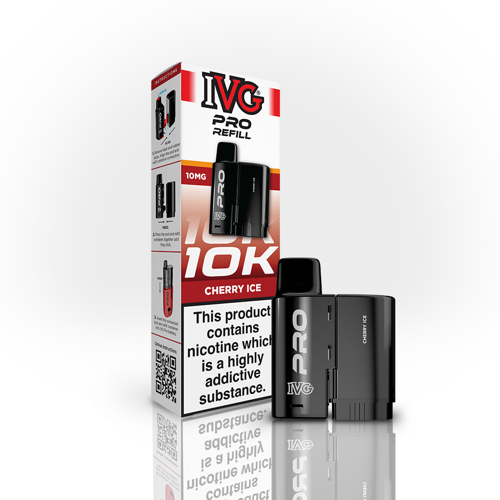 Buy 10MG IVG Pro 12 Prefilled Vape Pods Pack of 5 Cherry Ice