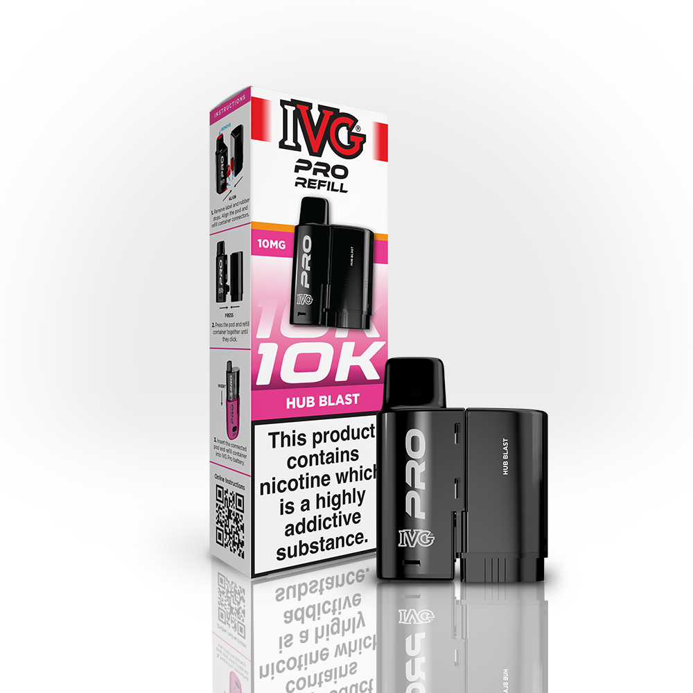 Buy 10MG IVG Pro 12 Prefilled Vape Pods Pack of 5 Hub Blast