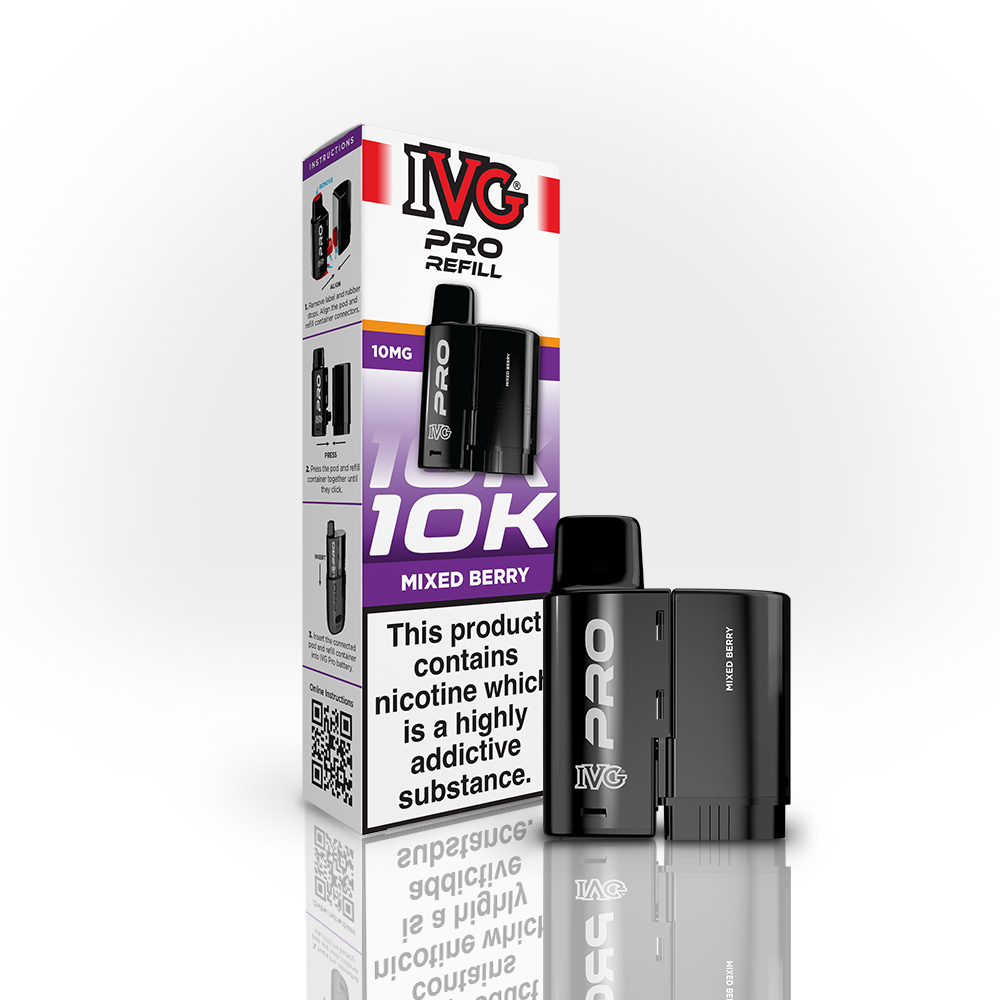 Buy 10MG IVG Pro 12 Prefilled Vape Pods Pack of 5 Mixed Berry