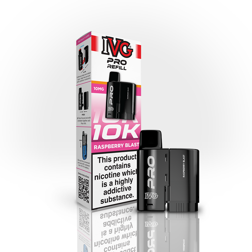 Buy 10MG IVG Pro 12 Prefilled Vape Pods Pack of 5 Raspberry Blast