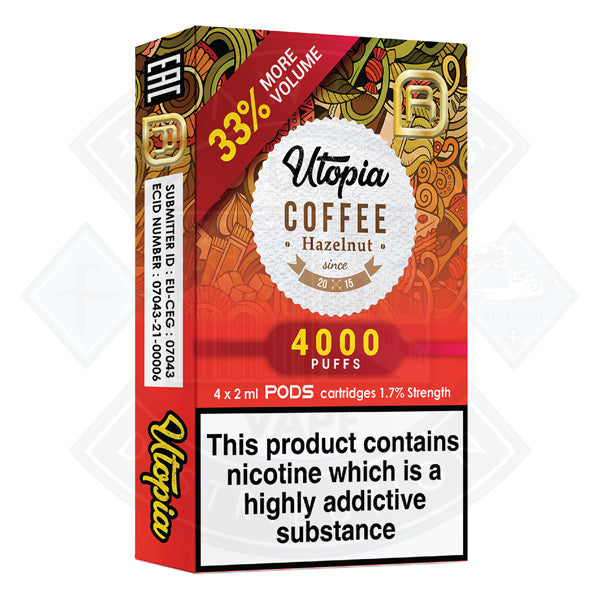 Buy Utopia NanoStix Pods- Coffee Hazelnut 4000puff 1.7%/ 4pack