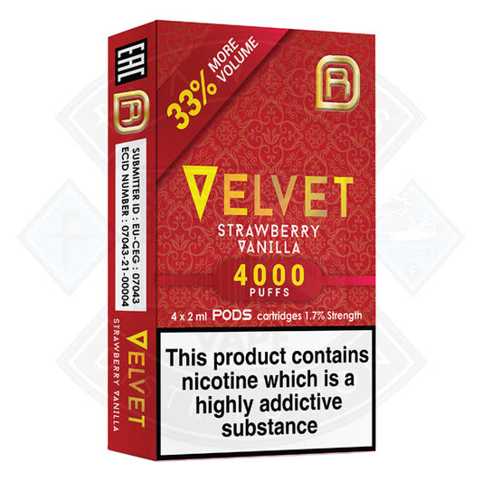 Buy Velvet NanoStix Pods- Strawberry Vanilla 4000puff 1.7%/ 4pack