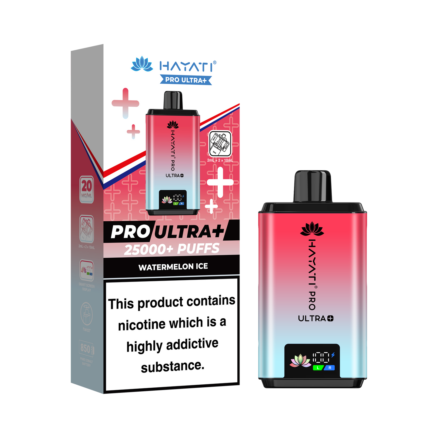 Buy Hayati Pro Ultra Plus 25k Prefilled Vape Kit Box of 5 Watermelon Ice