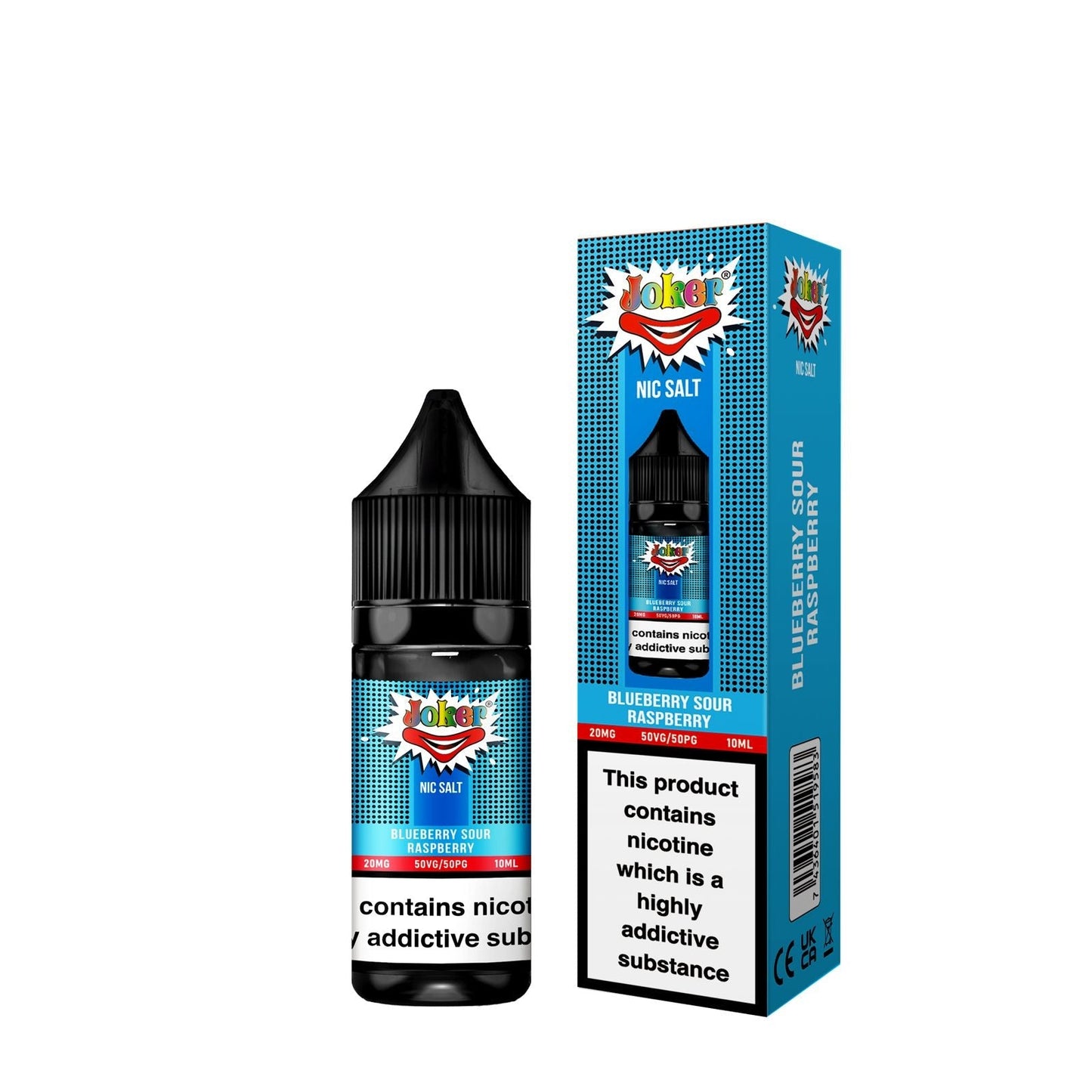 Buy Joker Nic Salt 10ml E-liquids - Box of 10 Blueberry Sour Raspberry