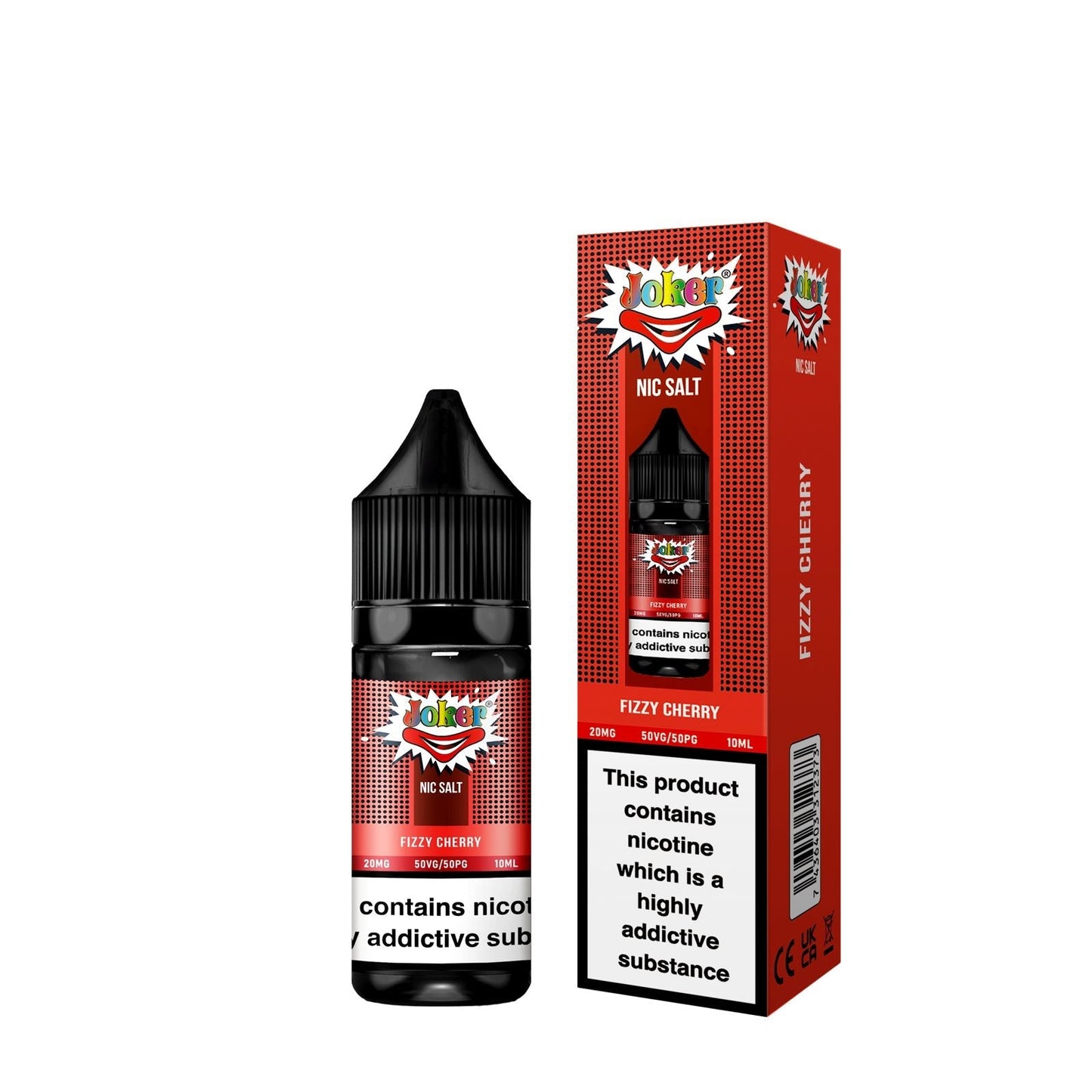 Buy Joker Nic Salt 10ml E-liquids - Box of 10 Fizzy Cherry