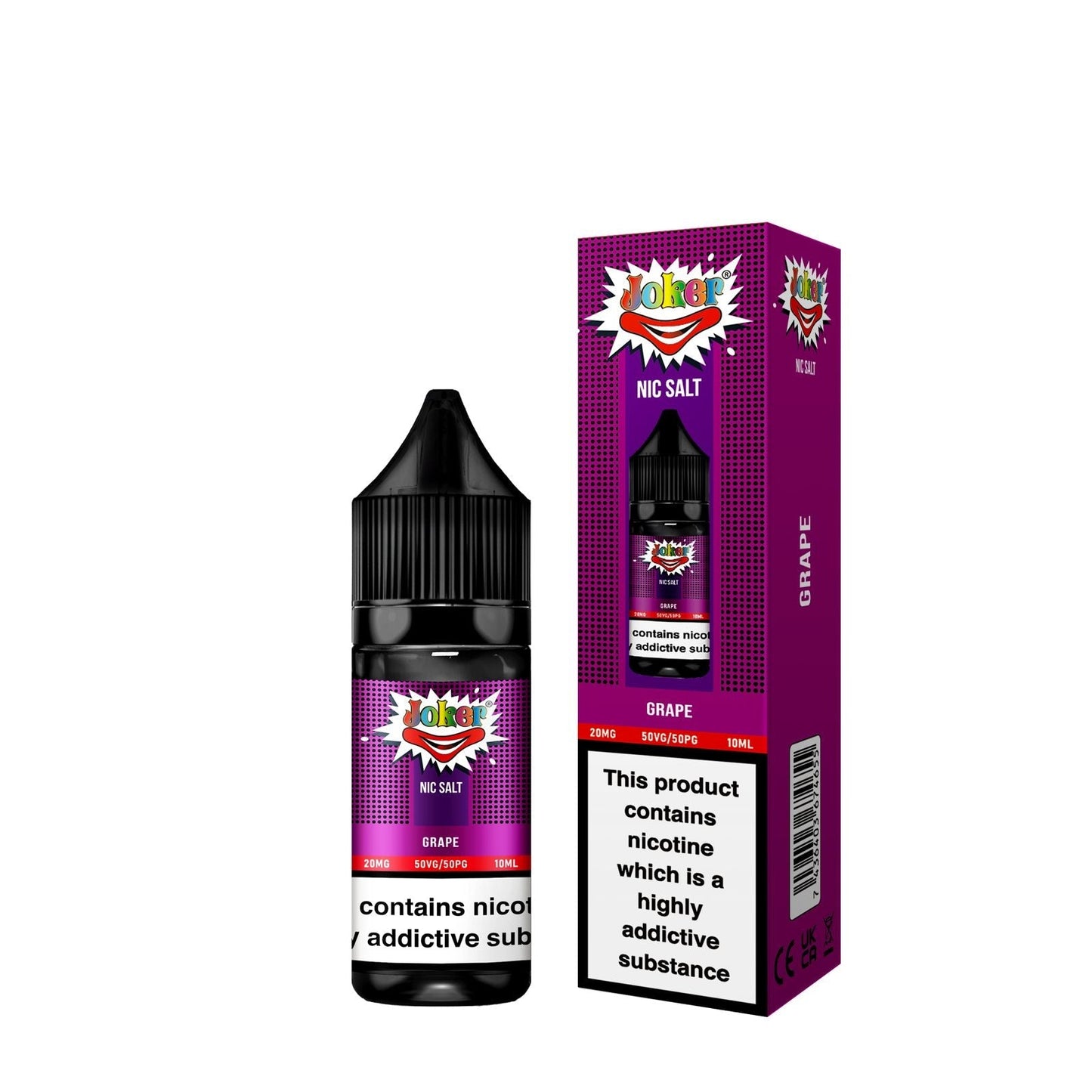 Buy Joker Nic Salt 10ml E-liquids - Box of 10 Grape