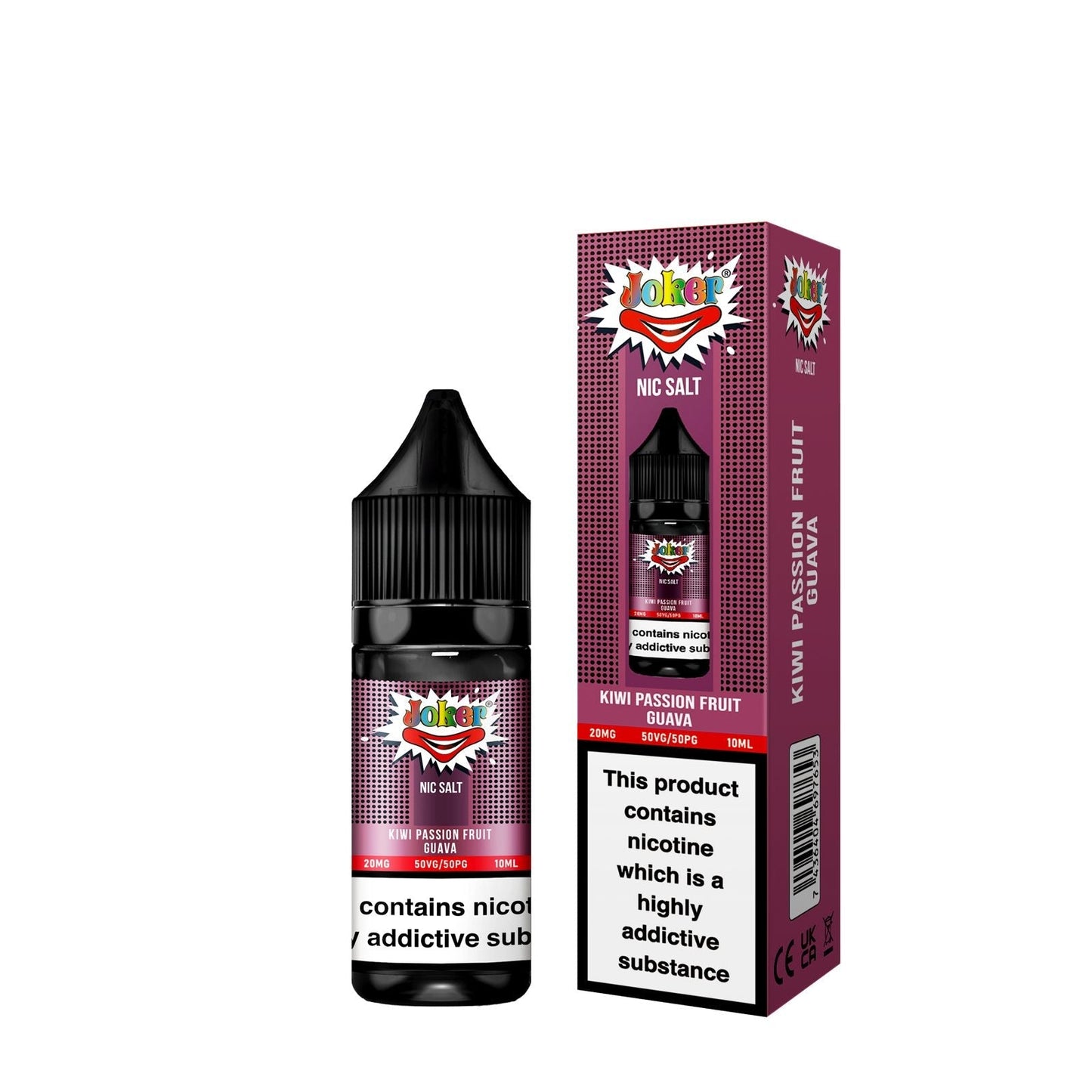 Buy Joker Nic Salt 10ml E-liquids - Box of 10 Kiwi Passion Fruit Guava