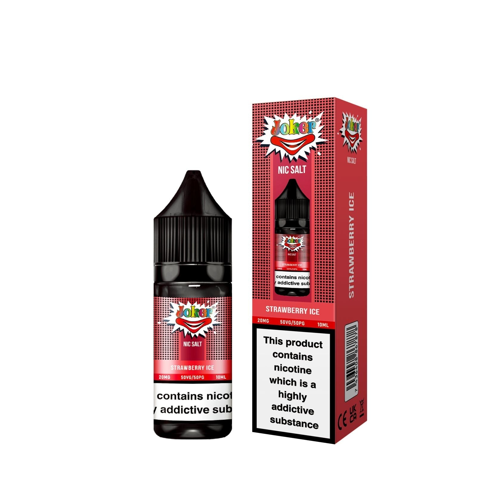 Buy Joker Nic Salt 10ml E-liquids - Box of 10 Strawberry Ice