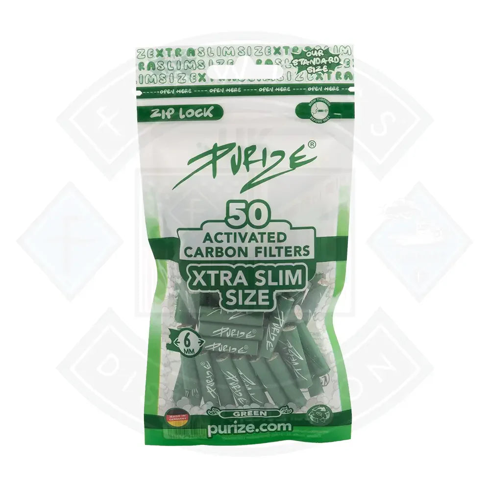Buy Purize Activated Carbon Filter Xtra Slim Size - 6mm Green 50pcs