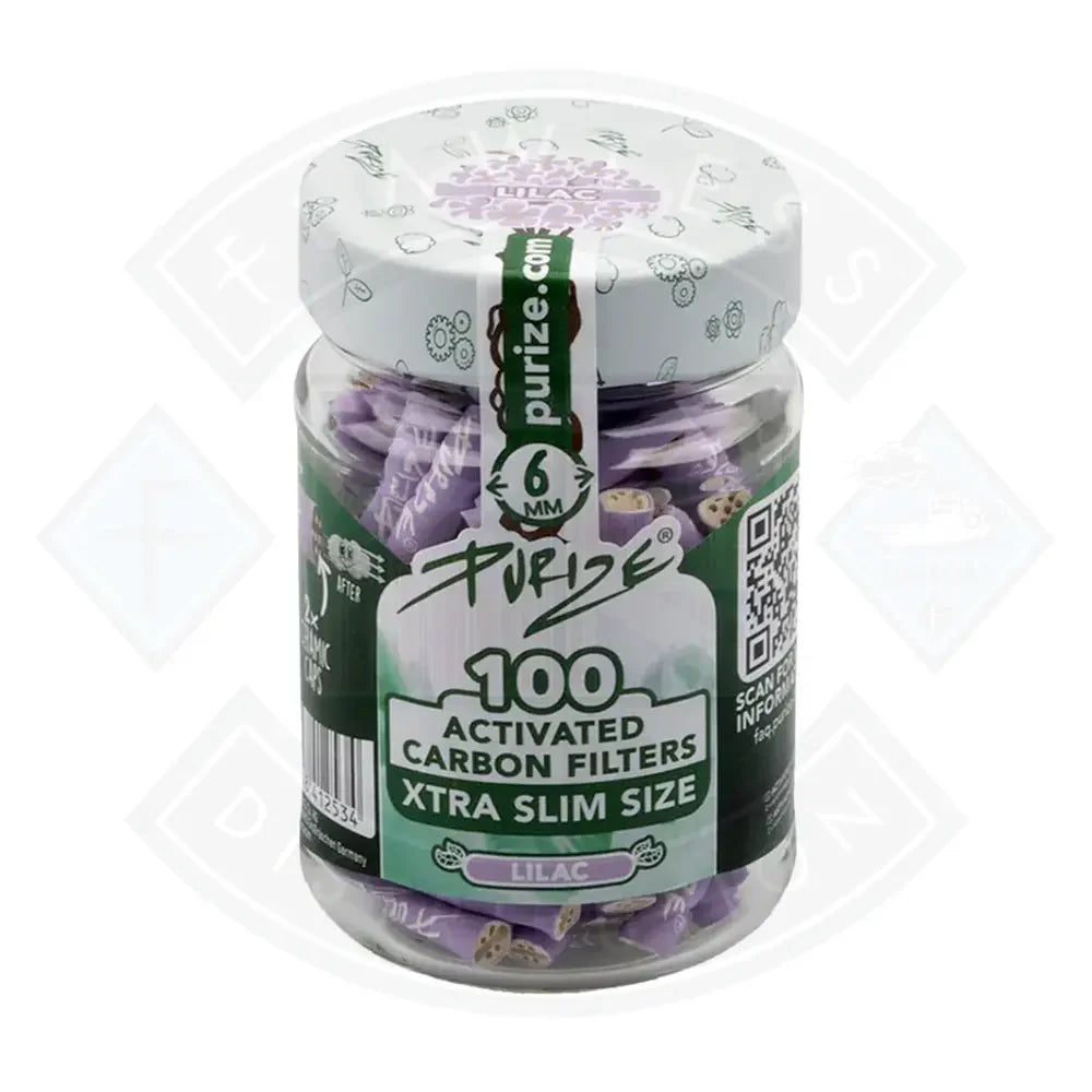 Buy Purize Activated Carbon Filter Xtra Slim Size - 6mm Lilac 100pcs