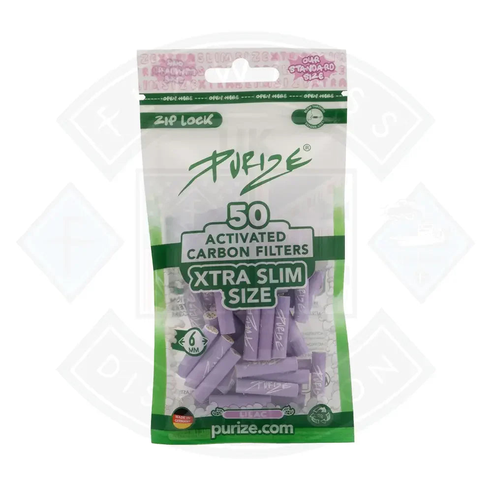 Buy Purize Activated Carbon Filter Xtra Slim Size - 6mm Lilac 50pcs
