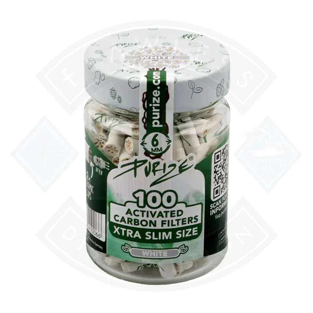 Buy Purize Activated Carbon Filter Xtra Slim Size - 6mm White 100pcs