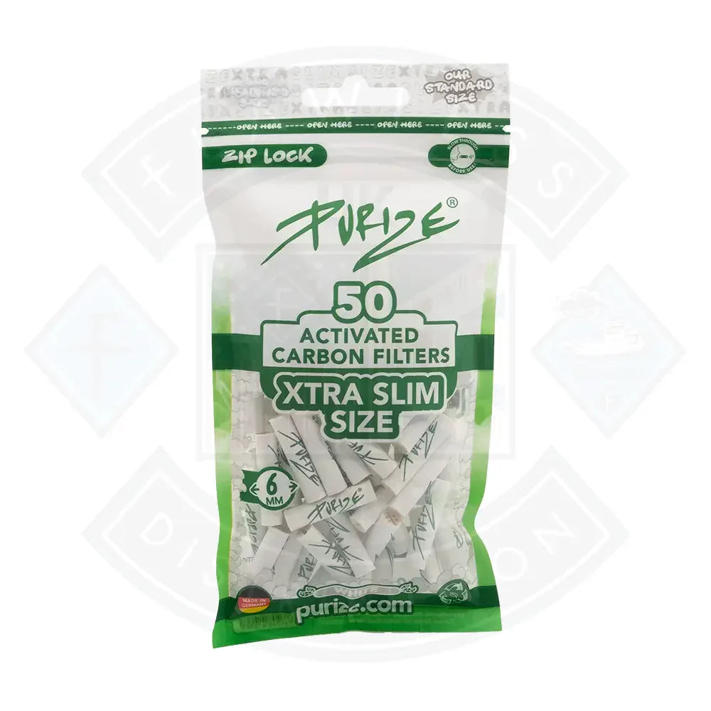 Buy Purize Activated Carbon Filter Xtra Slim Size - 6mm White 50pcs
