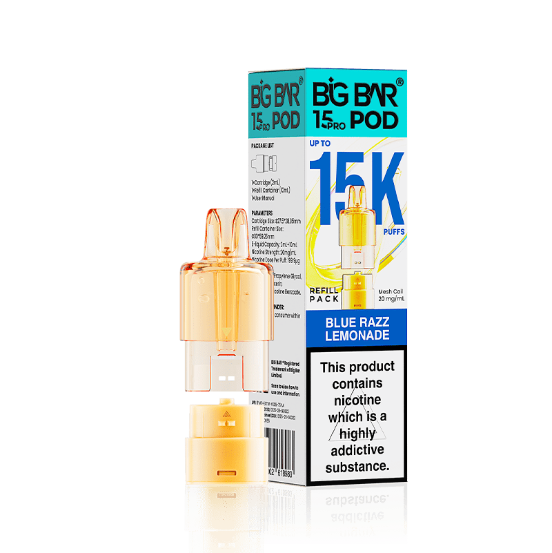 Big Bar 15000 Pro Prefilled Replacement Pods - Blue Razz Lemonade - vapeukwholesale