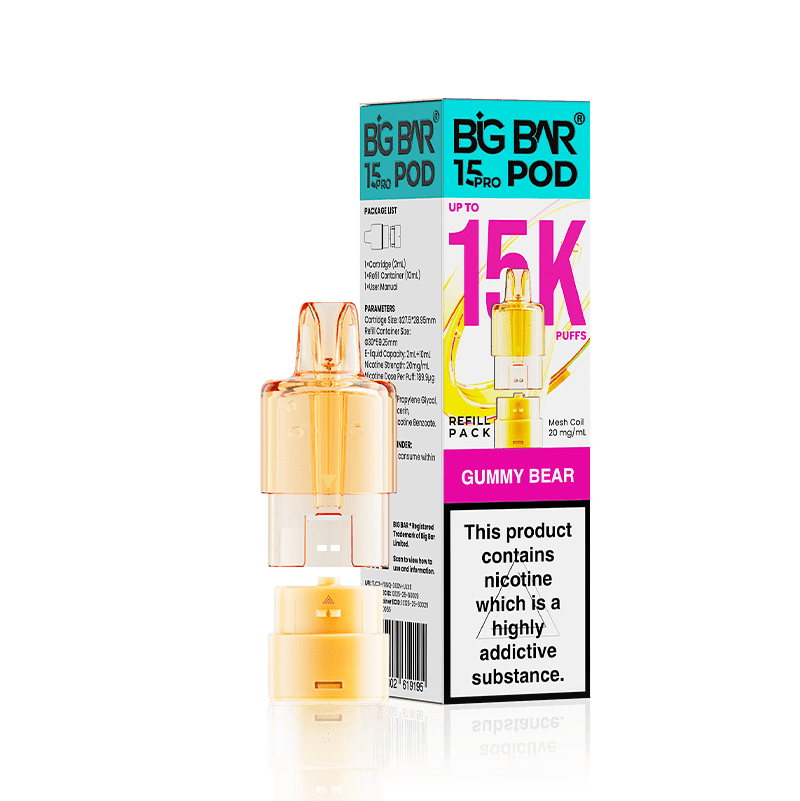 Big Bar 15000 Pro Prefilled Replacement Pods - Gummy Bear - vapeukwholesale