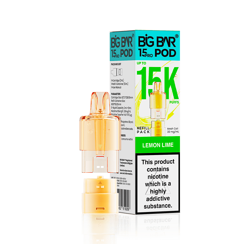 Big Bar 15000 Pro Prefilled Replacement Pods - Lemon Lime - vapeukwholesale