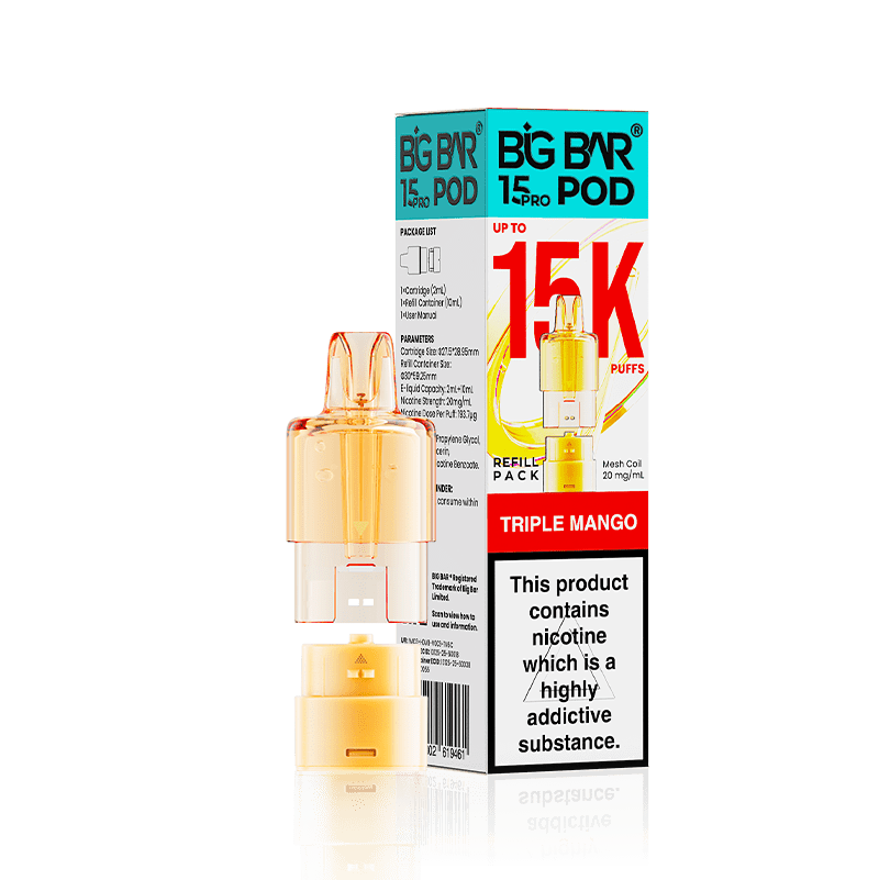 Big Bar 15000 Pro Prefilled Replacement Pods - Triple Mango - vapeukwholesale