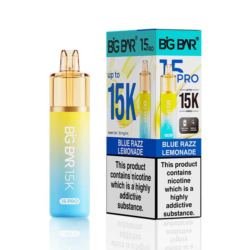 Big Bar Pro 15k Vape Kit Box of 5 - Blue Razz Lemonade - vapeukwholesale