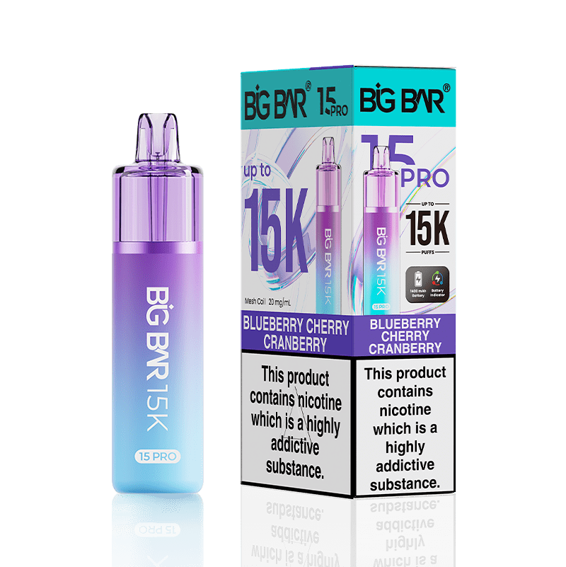 Big Bar Pro 15k Vape Kit Box of 5 - Blueberry Cherry Cranberry - vapeukwholesale