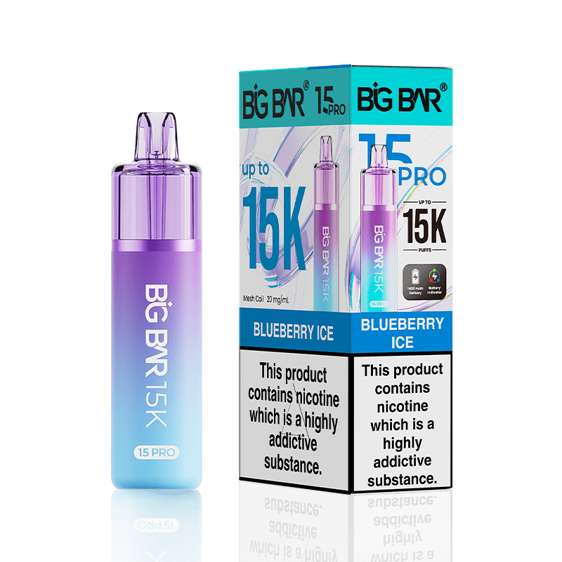 Big Bar Pro 15k Vape Kit Box of 5 - Blueberry Ice - vapeukwholesale