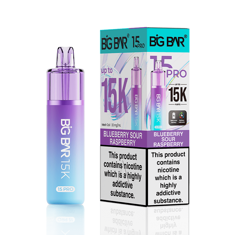 Big Bar Pro 15k Vape Kit Box of 5 - Blueberry Sour Raspberry - vapeukwholesale