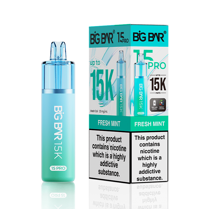 Big Bar Pro 15k Vape Kit Box of 5 - Fresh Mint - vapeukwholesale