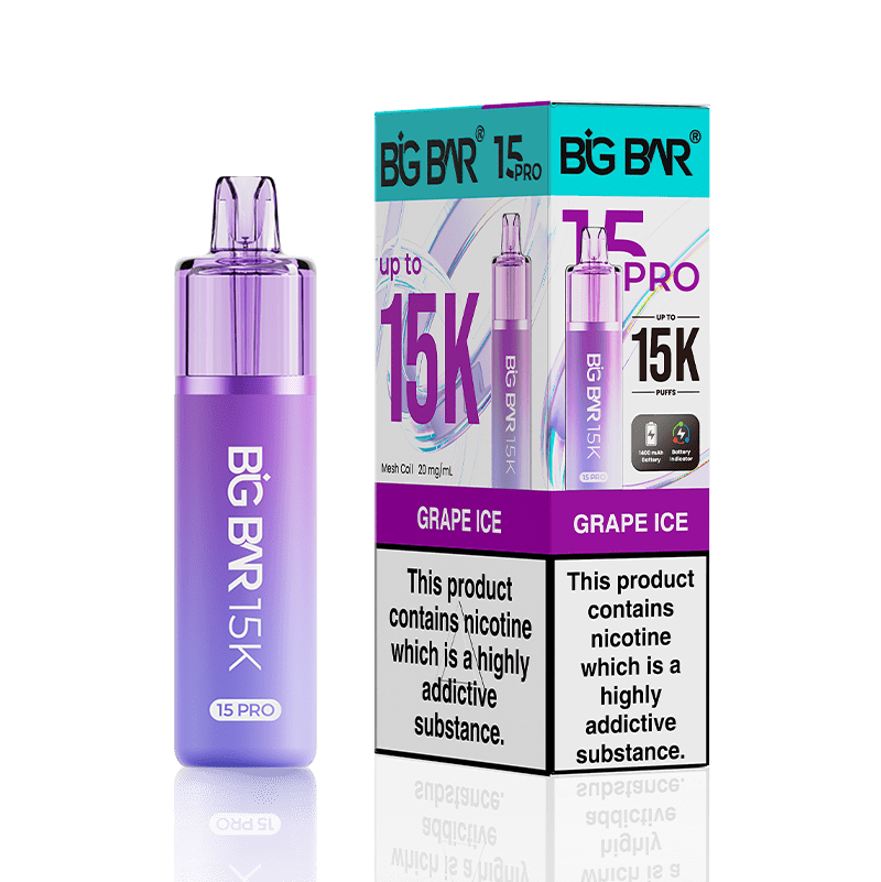 Big Bar Pro 15k Vape Kit Box of 5 - Grape Ice - vapeukwholesale