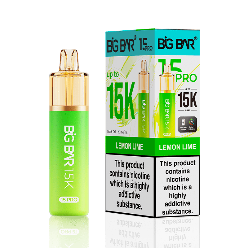 Big Bar Pro 15k Vape Kit Box of 5 - Lemon Lime - vapeukwholesale
