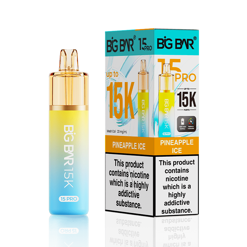 Big Bar Pro 15k Vape Kit Box of 5 - Pineapple Ice - vapeukwholesale